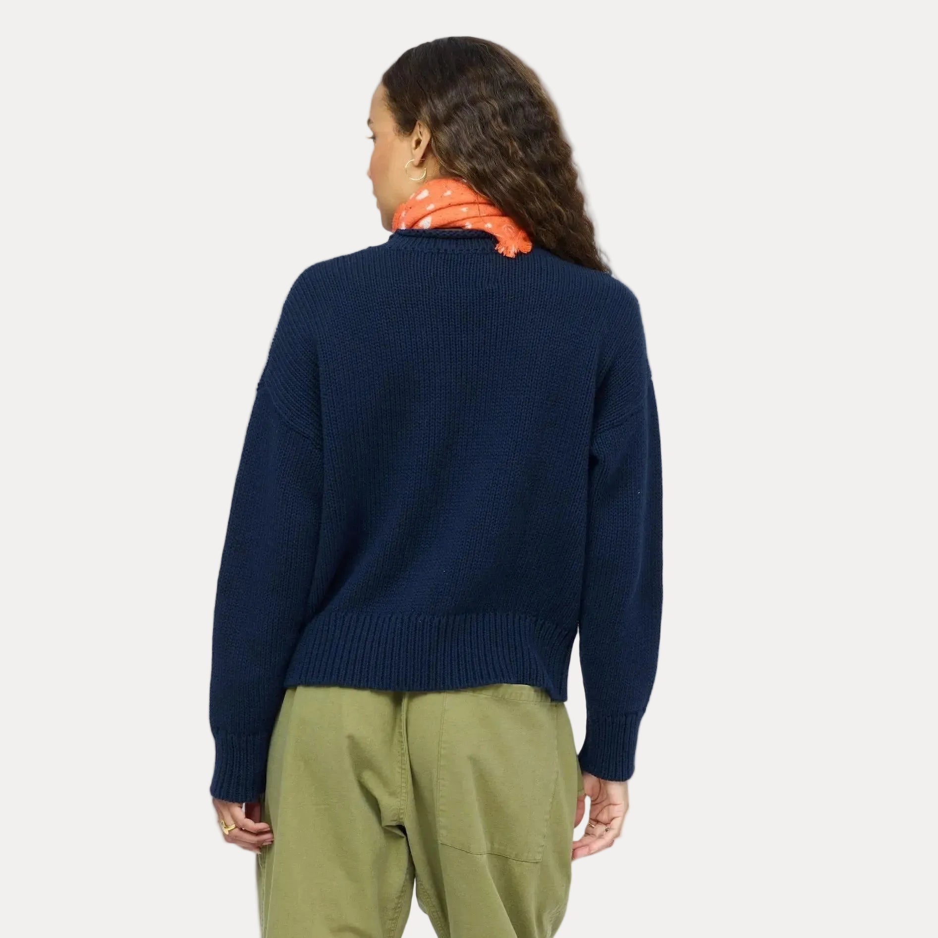 Roll Neck Love Reigns Sweater, Indigo Blue | Kerri Rosenthal