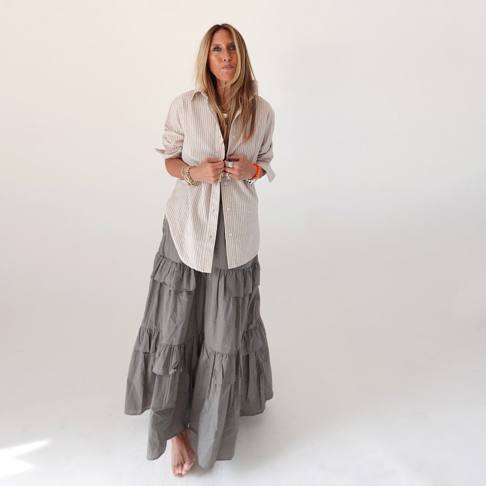 Jack beige cotton linen button up shirt womens - Shop cute button down shirts by Kerri Rosenthal.