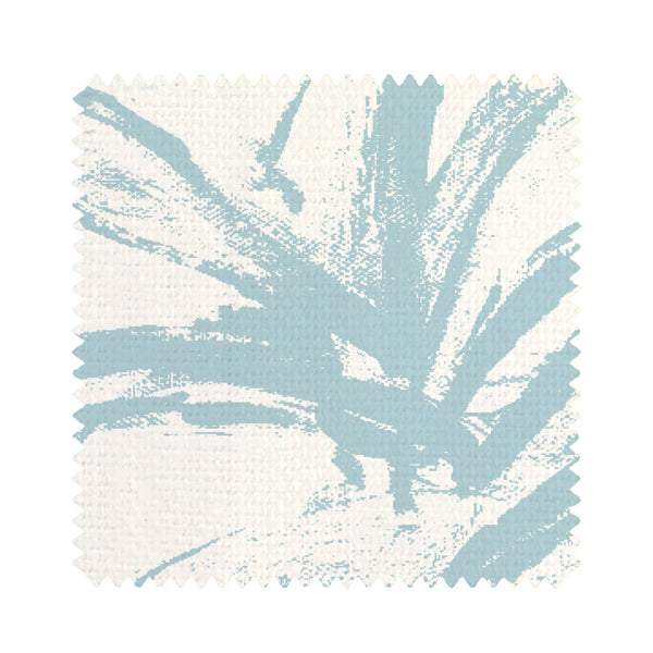 Blue Paradise Life Fabric custom printed on luxe oyster linen or a cotton linen blend - Unique designer high-quality fabrics by Kerri Rosenthal