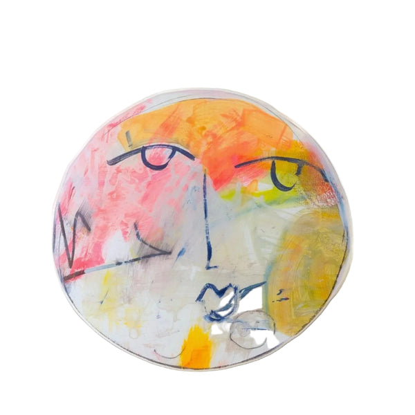 Bubala Round Plexiglass multicolor wall art print. Shop unique wall artwork decor for the living room, bedroom, or any space by Kerri Rosenthal