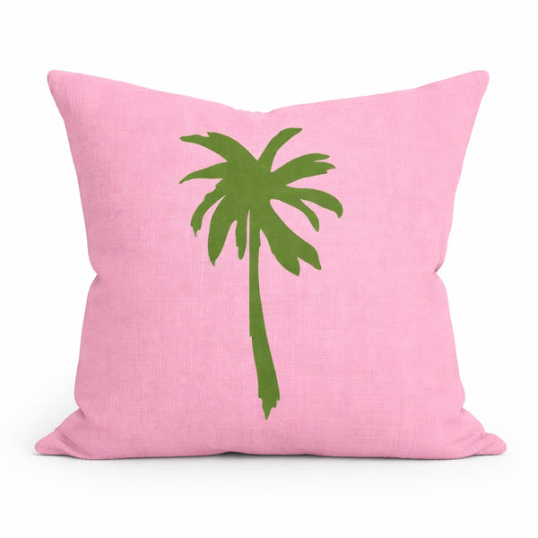 Coconuts pink decorative throw pillow in finest linen - Cute and modern designer throw pillows by Kerri Rosenthal