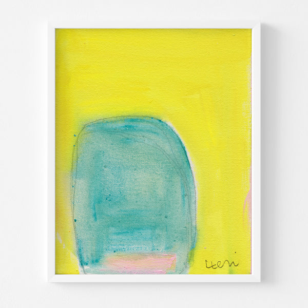 Color Note 4 multicolor wall art print in white frame by Kerri Rosenthal