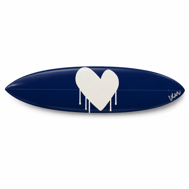 Drippy Heart Reverse Navy Surfboard
