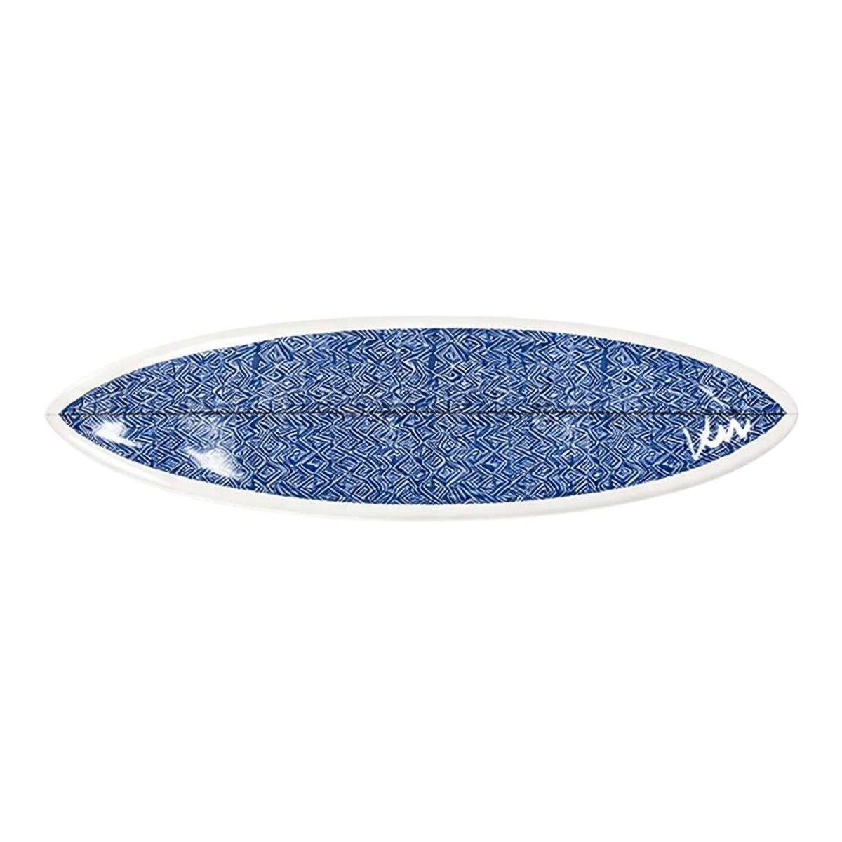 Decorative jayney denim blue surfboard in vibrant coastal charm to any room - Shop surfboards by Kerri Rosenthal
