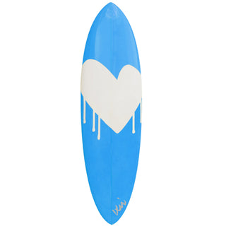 Drippy Heart Surfboard Reverse Azure Blue