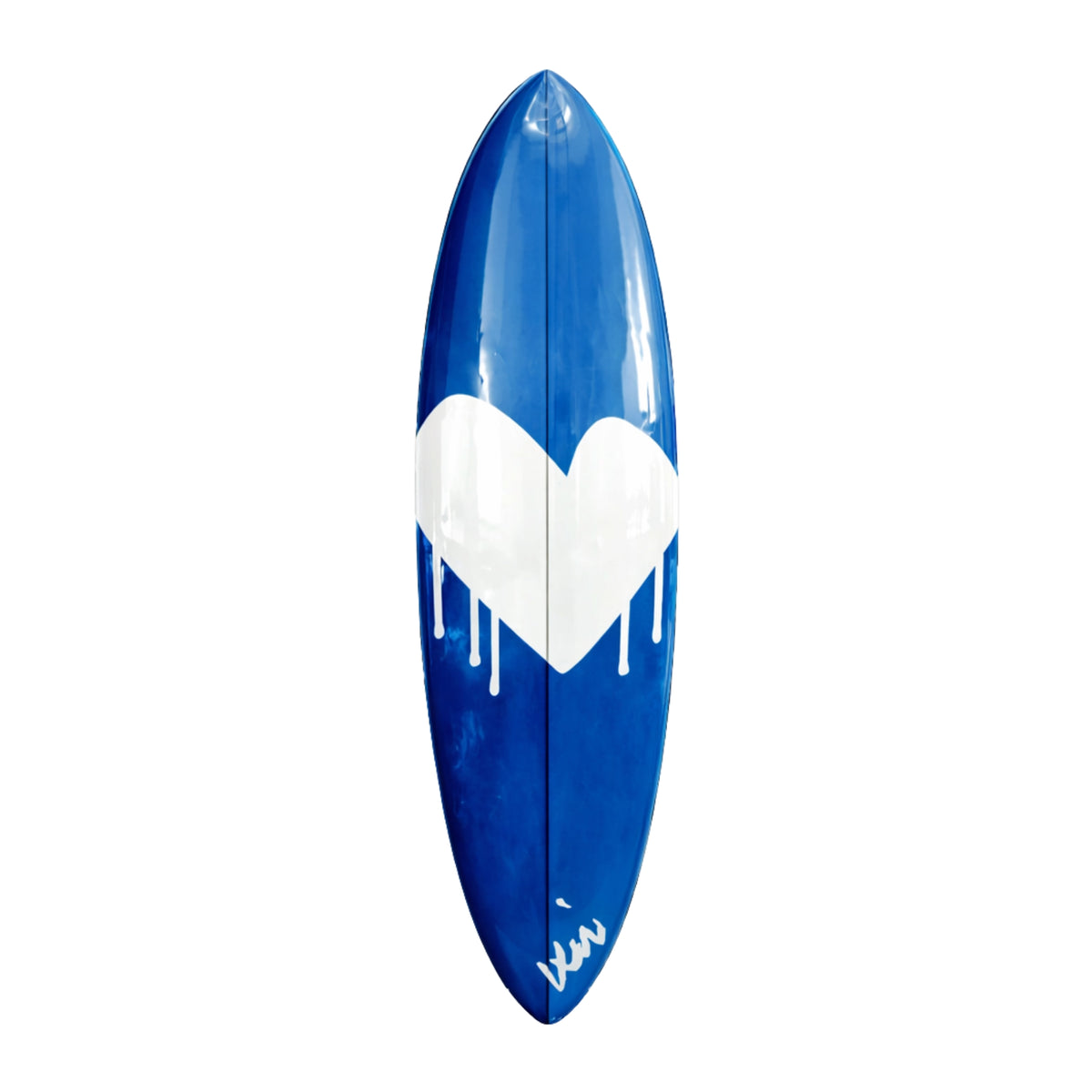 Drippy heart marvelous blue surfboard - Shop perfect wall decor surfboards by Kerri Rosenthal 