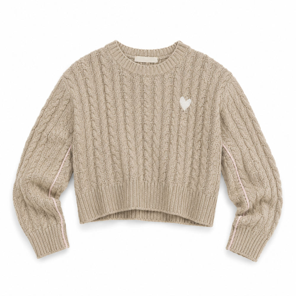 Dune beige color sweater in 100% cotton - Shop women's sweaters by Kerri Rosenthal.