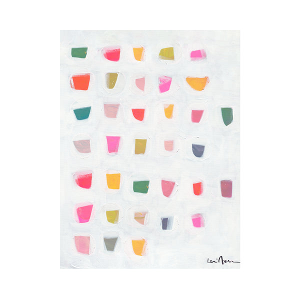 Fun Drops Vertical colorful art print by Kerri Rosenthal - Unique artwork for living room wall decor