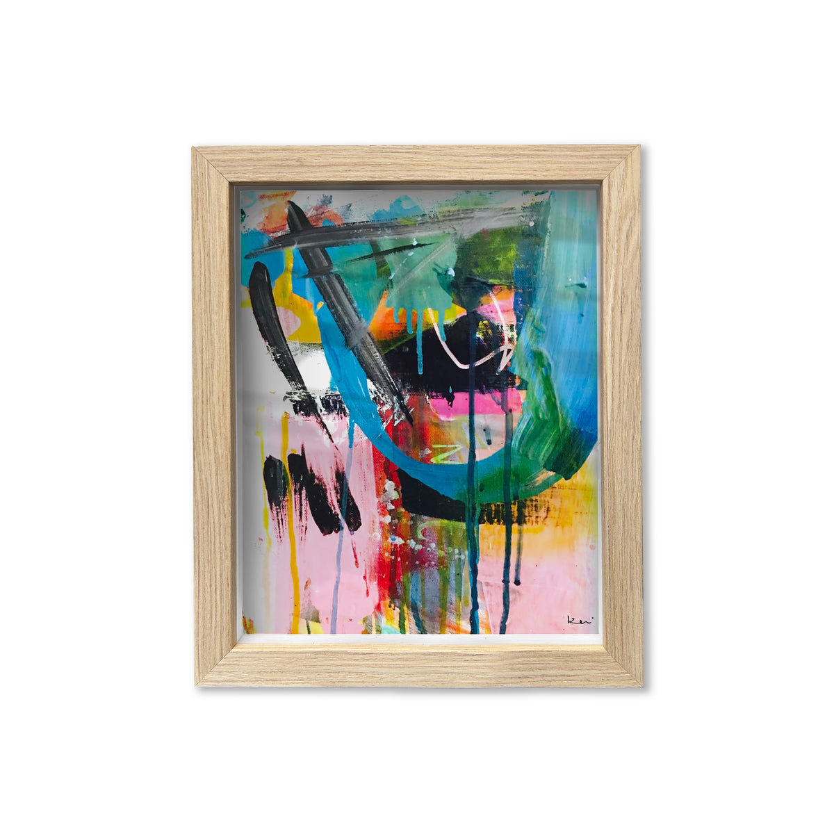 First Draft Oak Shadow Box Art