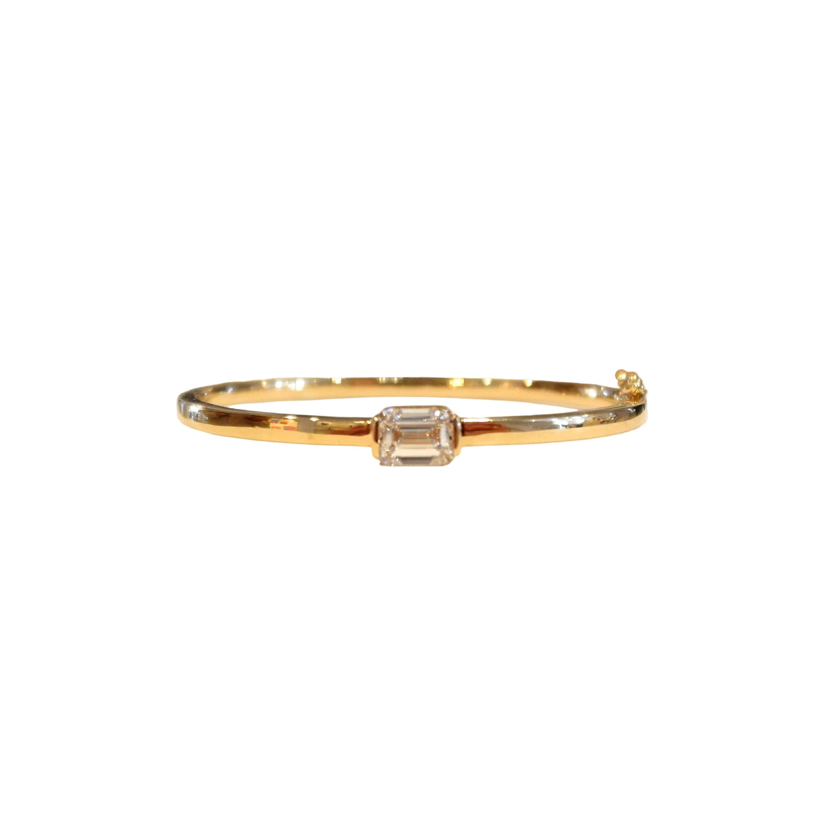 One stone with emerald-cut lab-grown diamond bracelet - Shop 14-karat yellow gold bracelet by Kerri Rosenthal.