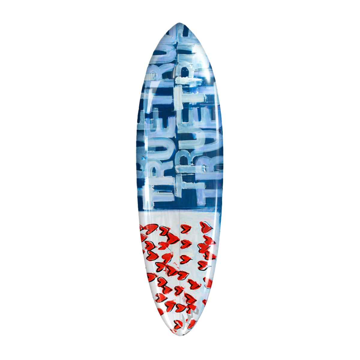 Handmade multicolor word art surfboard for home decor - Shop colorful cute surfboards by Kerri Rosenthal