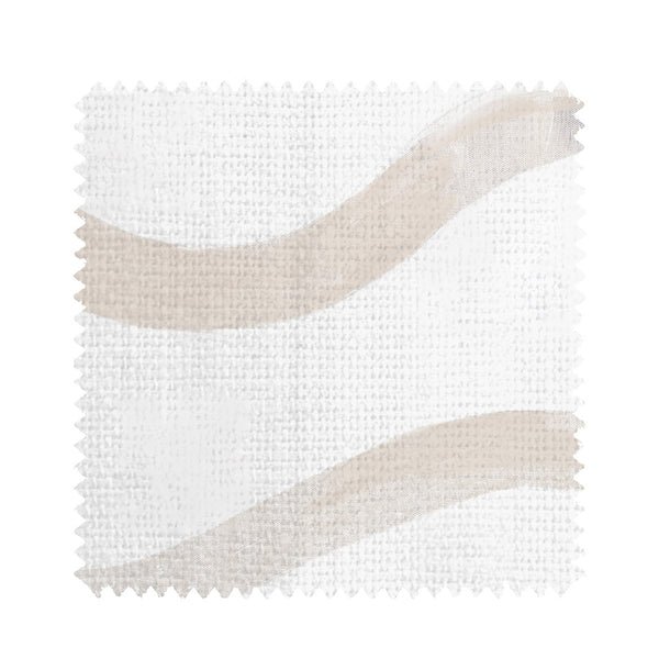 Taupe Happy Wave Fabric by Kerri Rosenthal, a 53 inch wide linen fabric