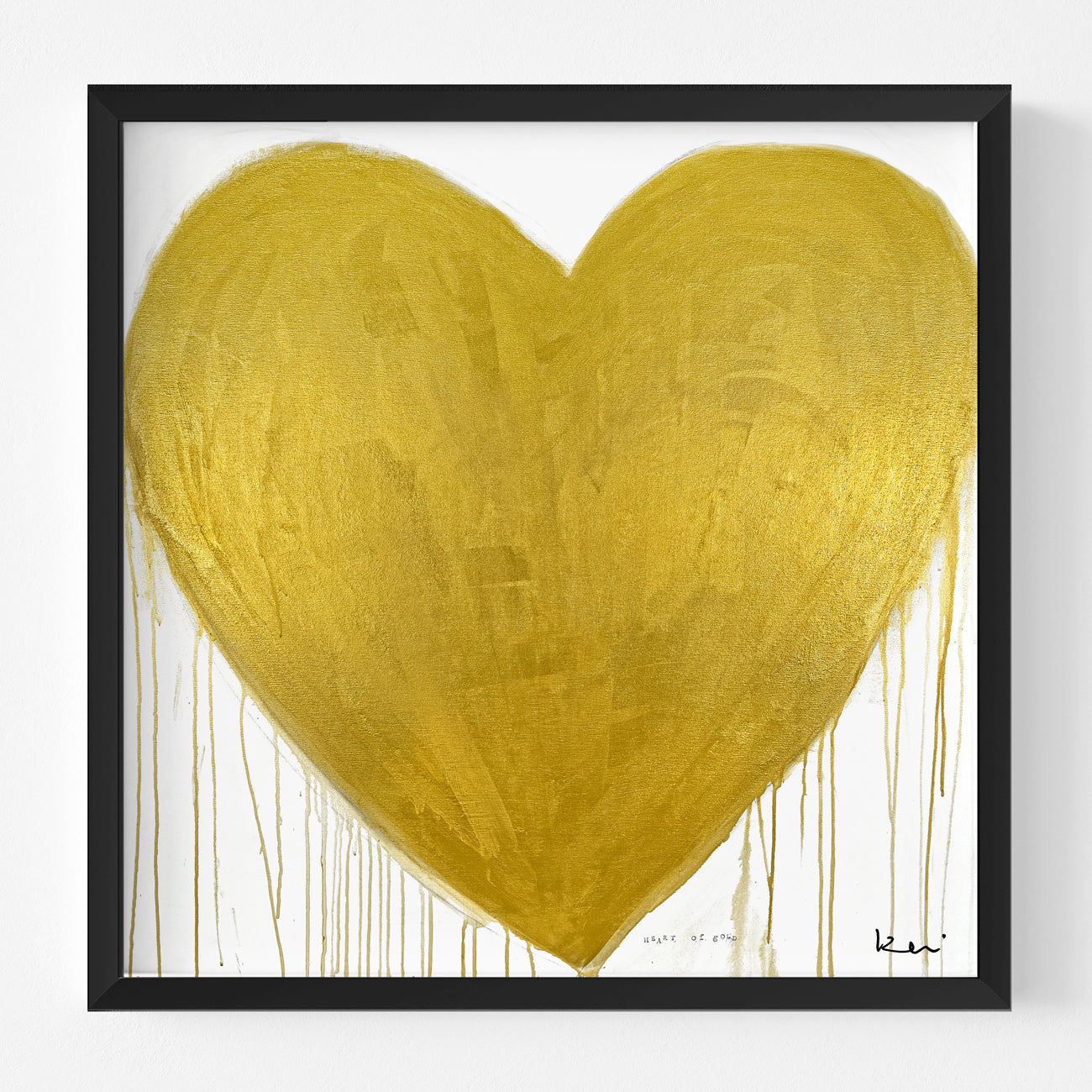 Heart Of Gold Drippy Heart Art Print Wall Artwork – KERRI ROSENTHAL