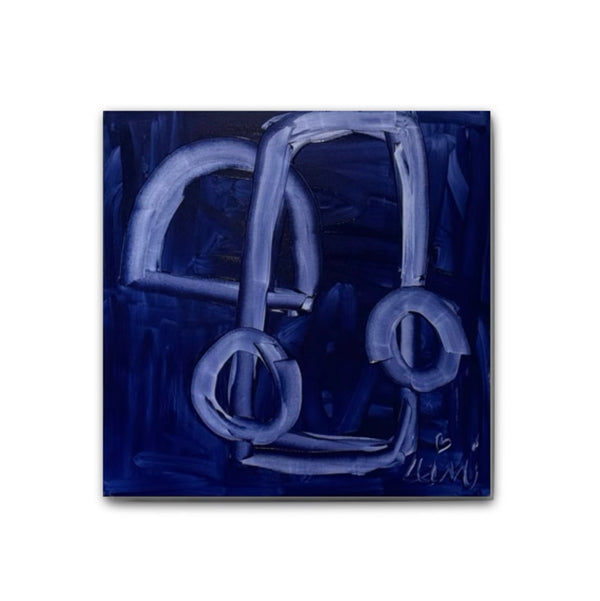 In The Mood, blue original painting on stretched canvas - Unique original artwork gifts for the living room, bedroom or any space home decor by Kerri Rosenthal