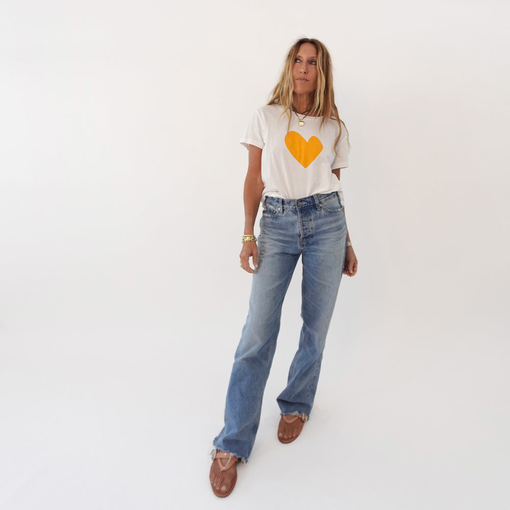 Suke Imperfect white heart tee shirt in 100% cotton - Shop women's cute graphic tees by Kerri Rosenthal