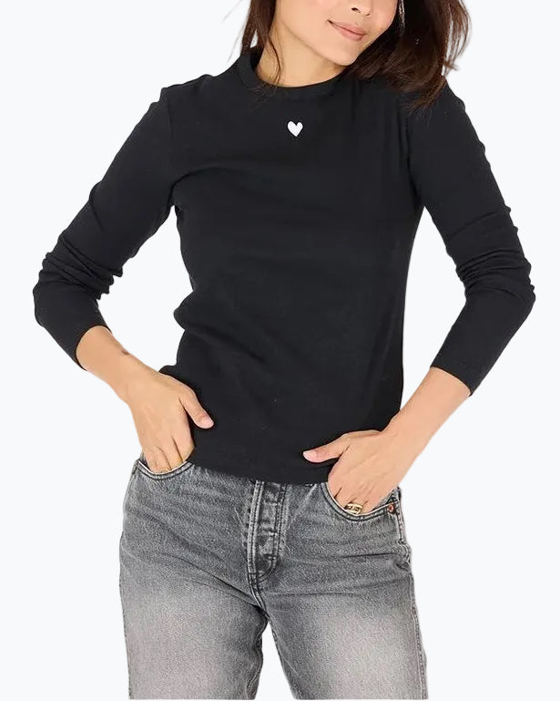 KR Long Sleeve Rib Black Women's Tee – KERRI ROSENTHAL