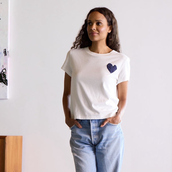 The suke women's tee contrast imperfect heart – KERRI ROSENTHAL