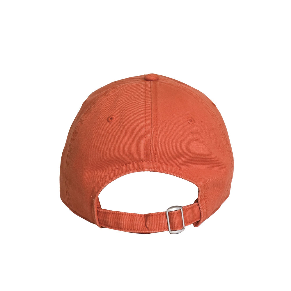 KR Embroidered orange cap hat with indigo blue heart 100% cotton - Cute baseball caps by Kerri Rosenthal