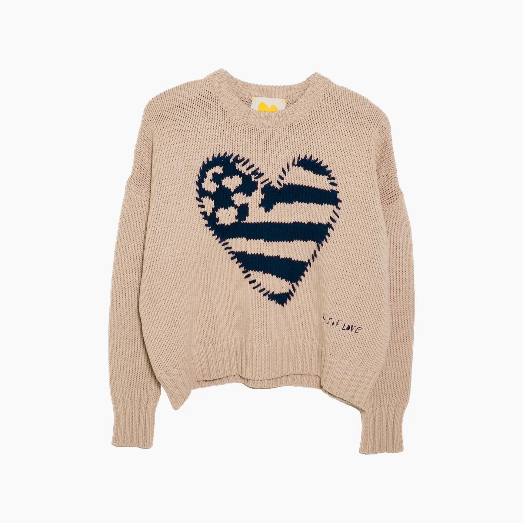 Oversized US flag heart women's taupe sweater – KERRI ROSENTHAL