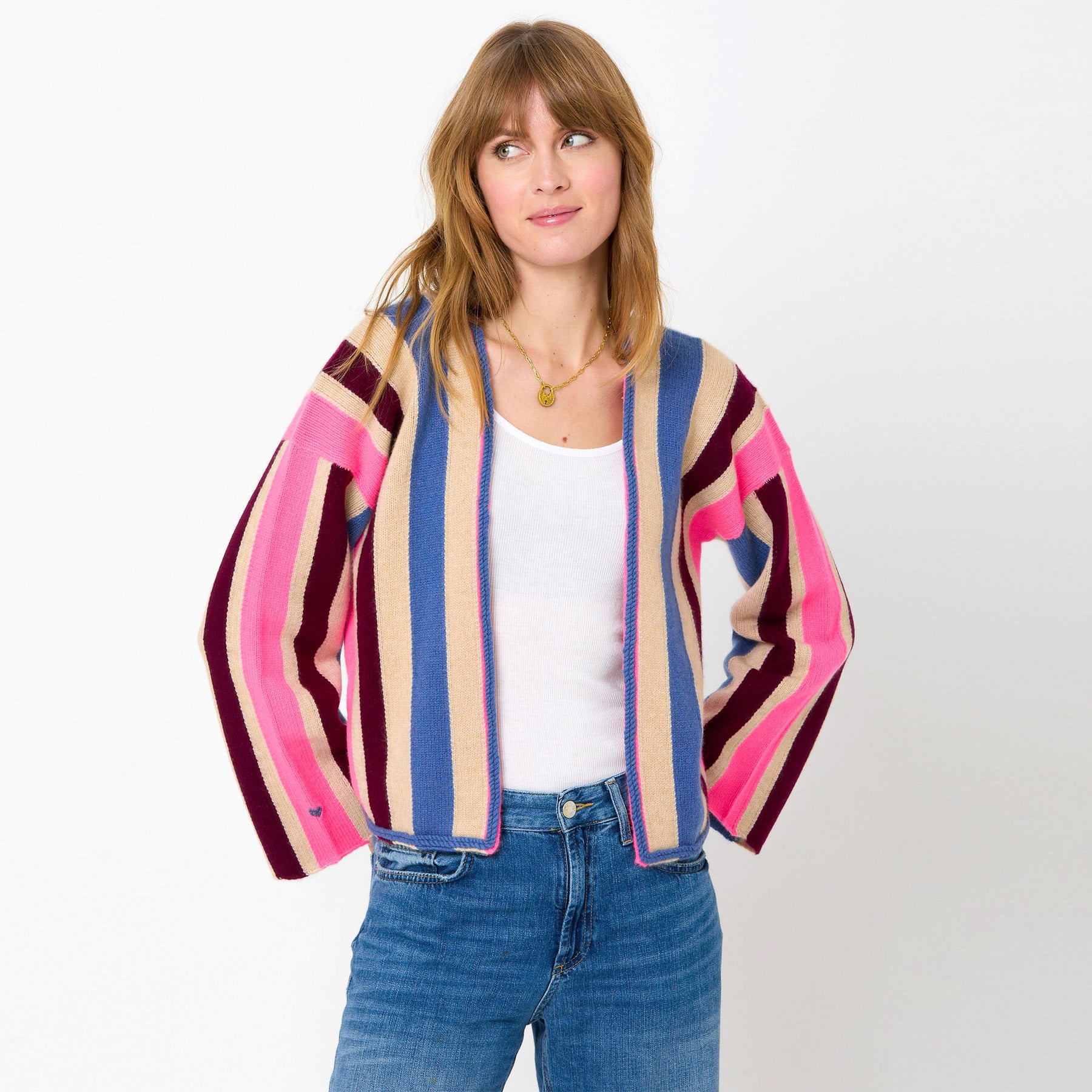 Kerri Stripe Sweater Cardigan