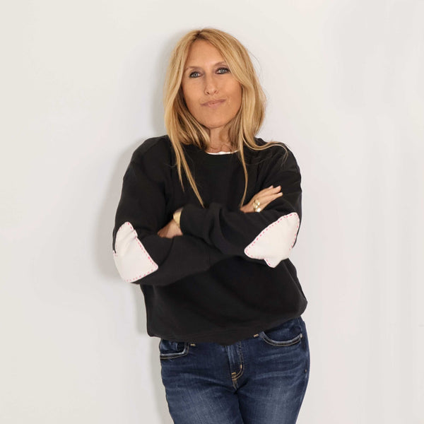 Kerri Rosenthal Boyfriend Sweatshirt Heart Patchwork main image 1