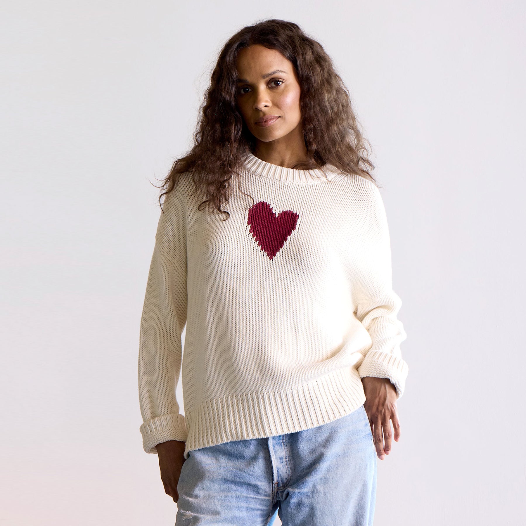 Kerri Rosenthal Deep V Neck Love Sweater