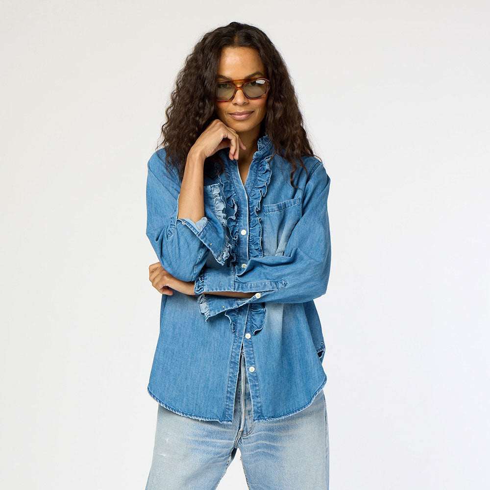 denim shirt ruffle