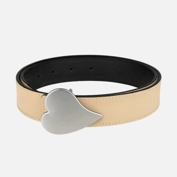 Heart of Silver Reversible Grain Leather Belt – KERRI ROSENTHAL display picture 1