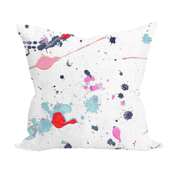 Multicolor jumbo dropcloth square throw pillow made with the finest Belgian linen and cotton linen - Unique decorative throw pillow for modern living room decor by Kerri Rosenthal
