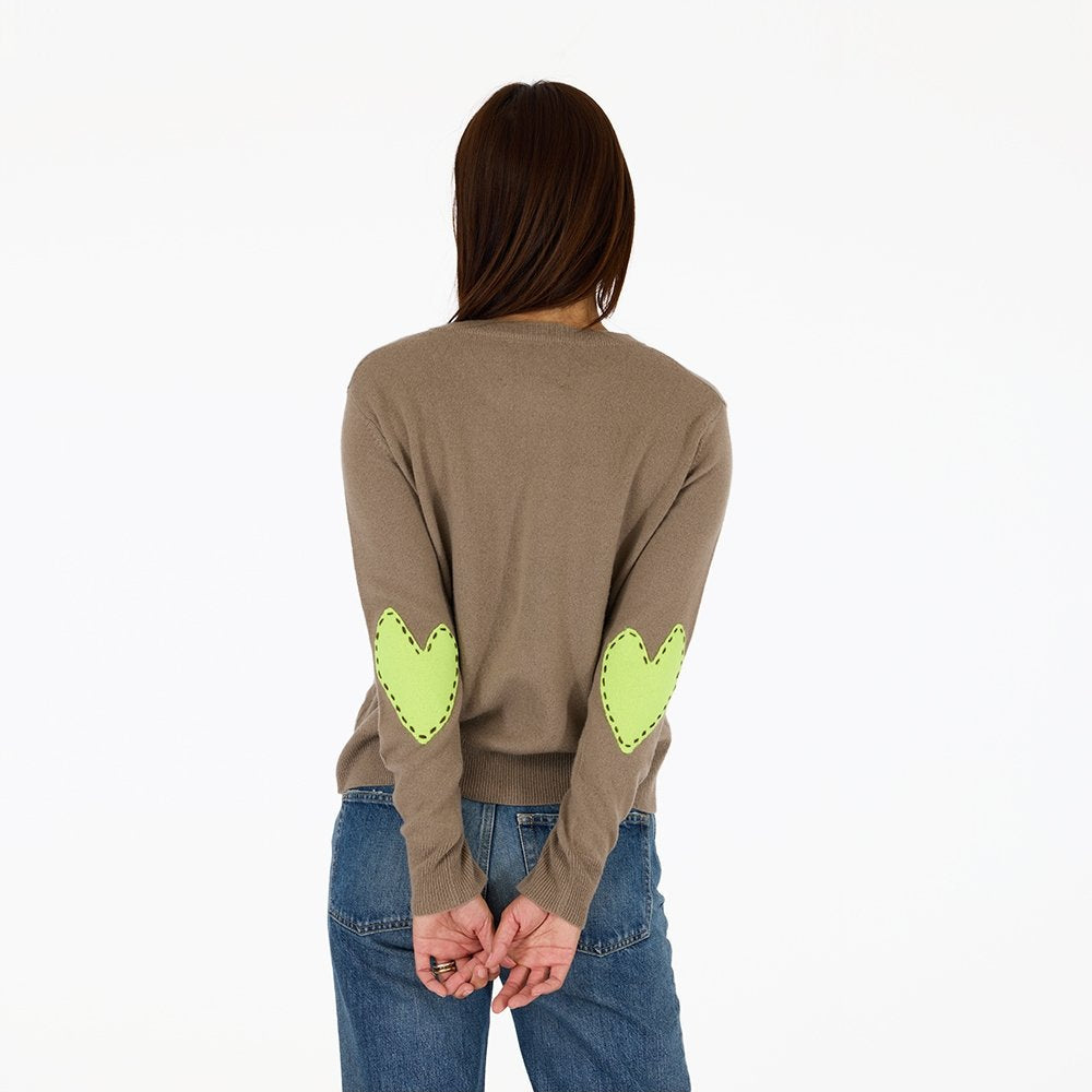 Kerri Rosenthal Boyfriend Sweatshirt Heart Patchwork