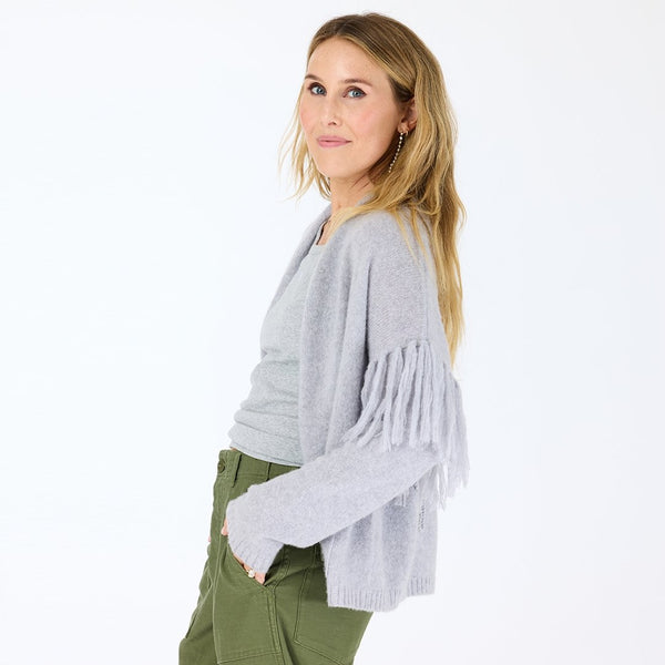 Cali Beau-Lero Cashmere Open Front Grey Cardigan – KERRI ROSENTHAL