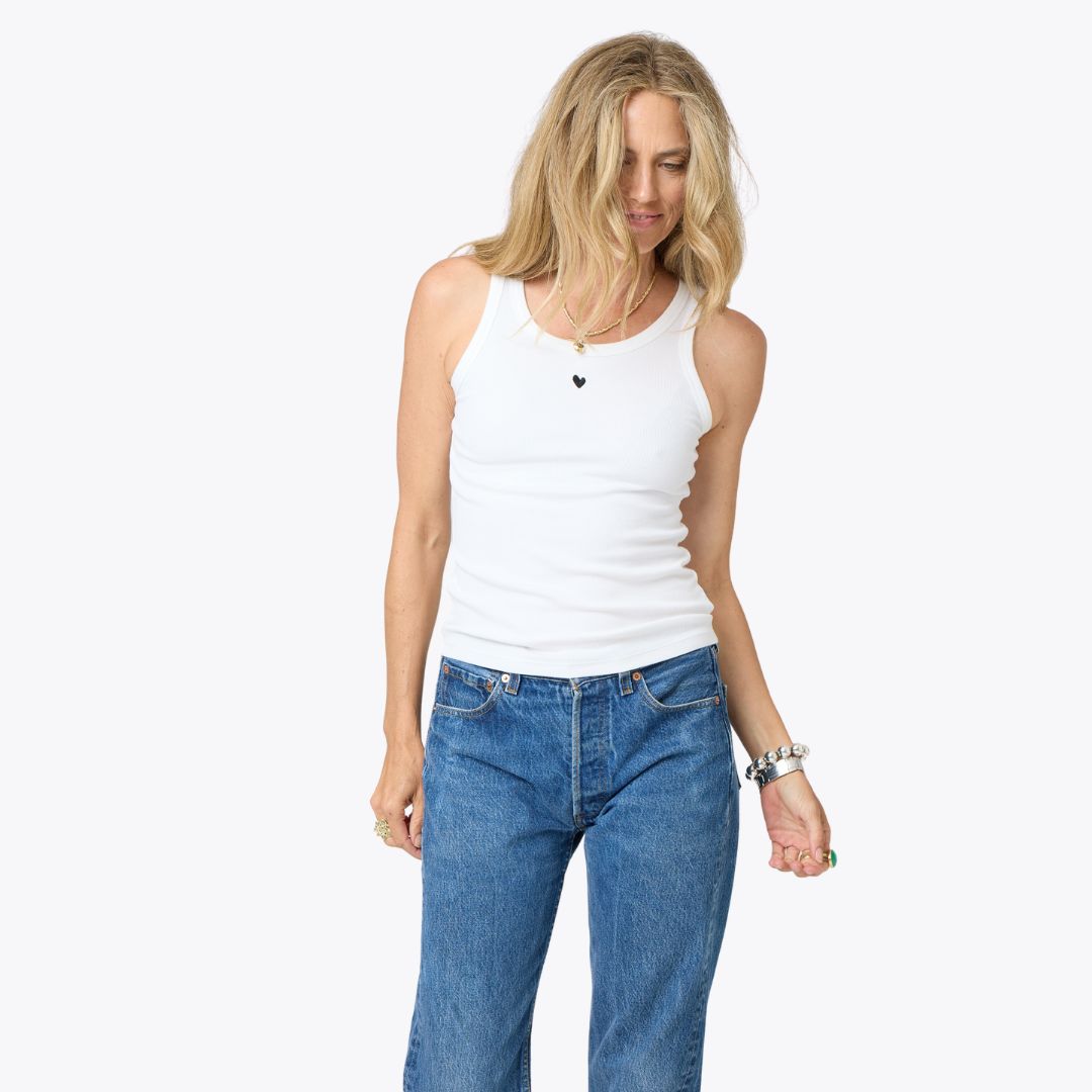 Women's Cotton Blend White Tank Top – KERRI ROSENTHAL