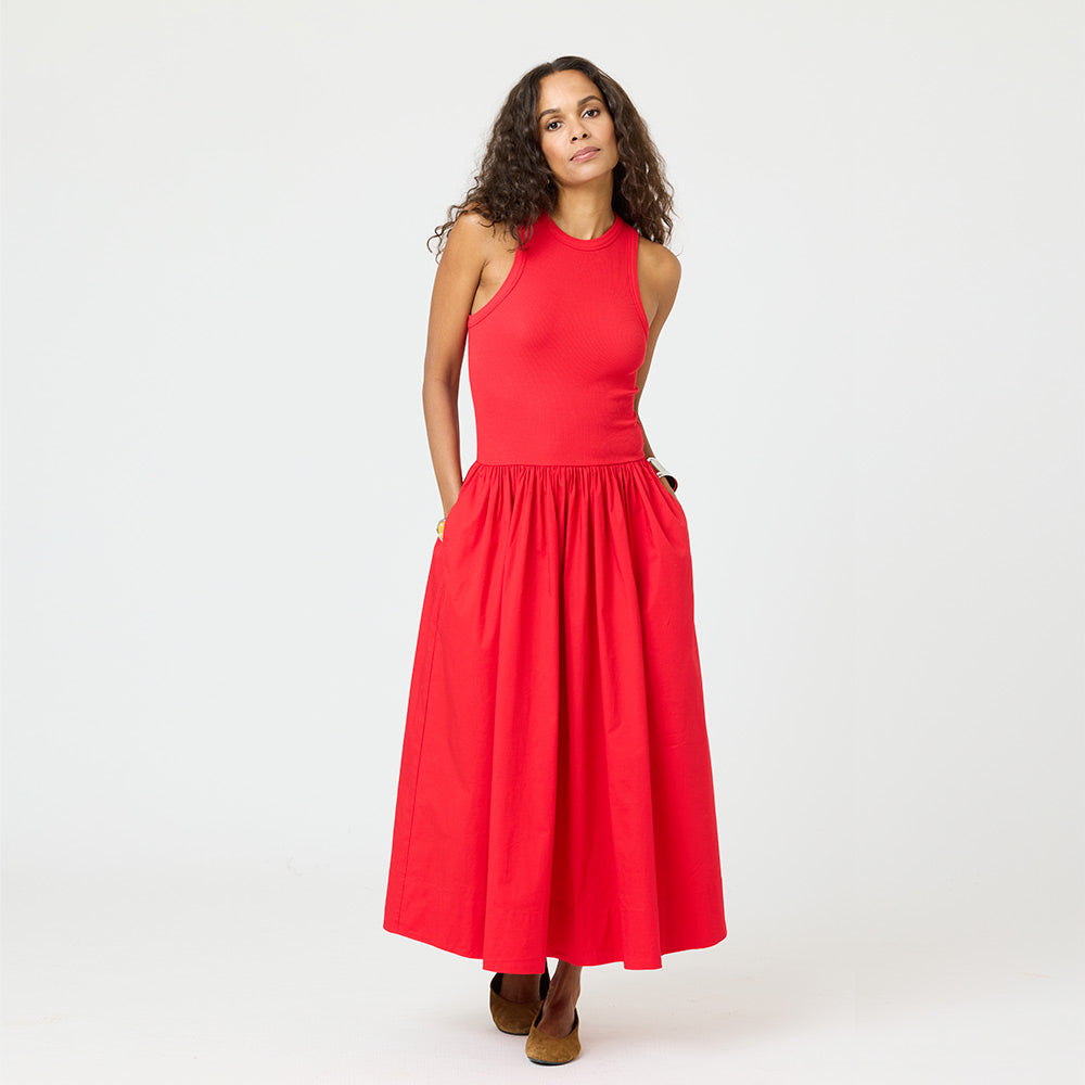 KERRI ROSENTHAL - KR Tank Sleeveless Maxi Dress, Cherri Red / XL KERRI ROSENTHAL - KR Tank Sleeveless Maxi Dress, Cherri Red / XL
