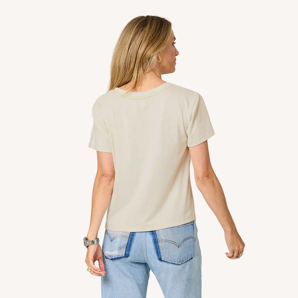 Suke imperfect heart off-white tee in 100% cotton - Women's cute tops & tees by Kerri Rosenthal