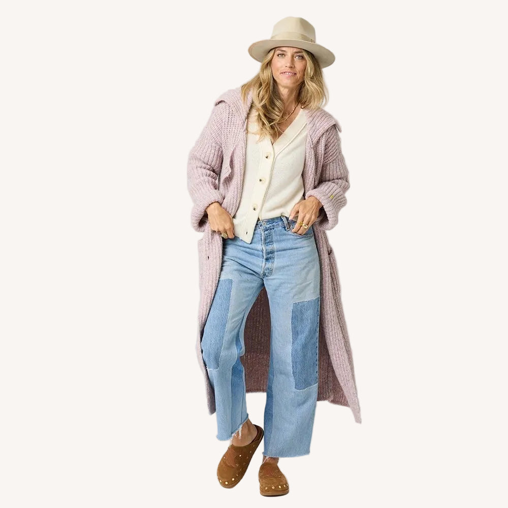 Pretty little button-front cream cardi in 100% cashmere with V-neck and long duster - Shop women's dusters cardigans by Kerri Rosenthal