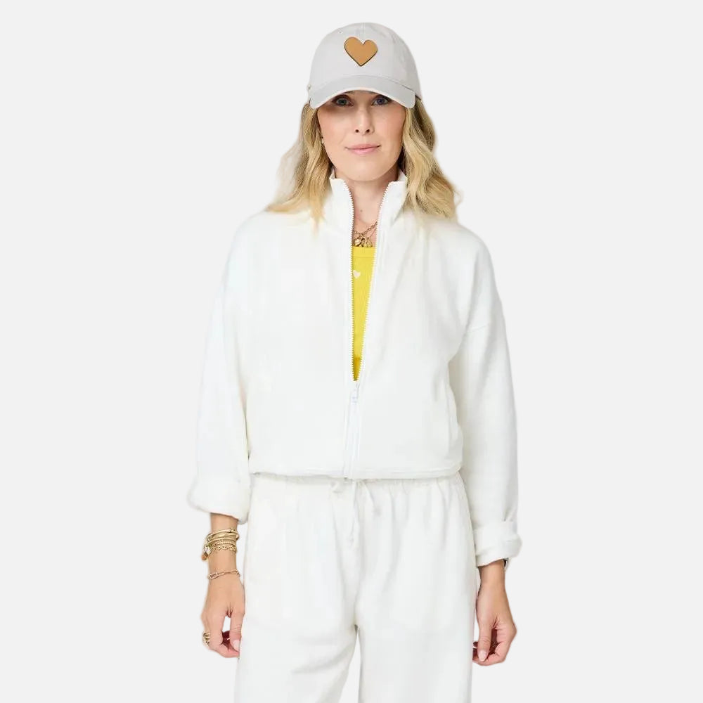 Zip Up Mock Neck Cream Sweatshirt – KERRI ROSENTHAL