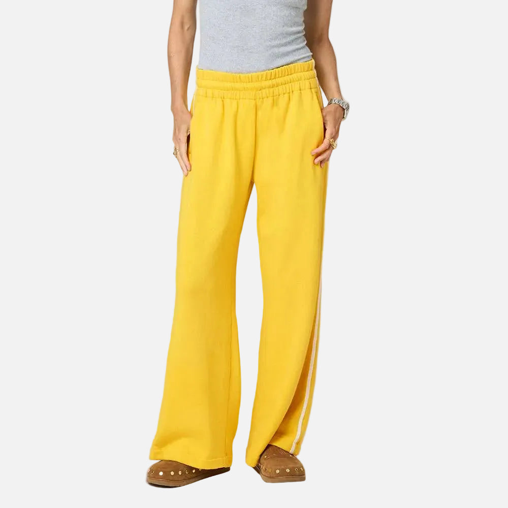 Weekend Cotton Fleece Yellow Palazzo Sweatpant – KERRI ROSENTHAL