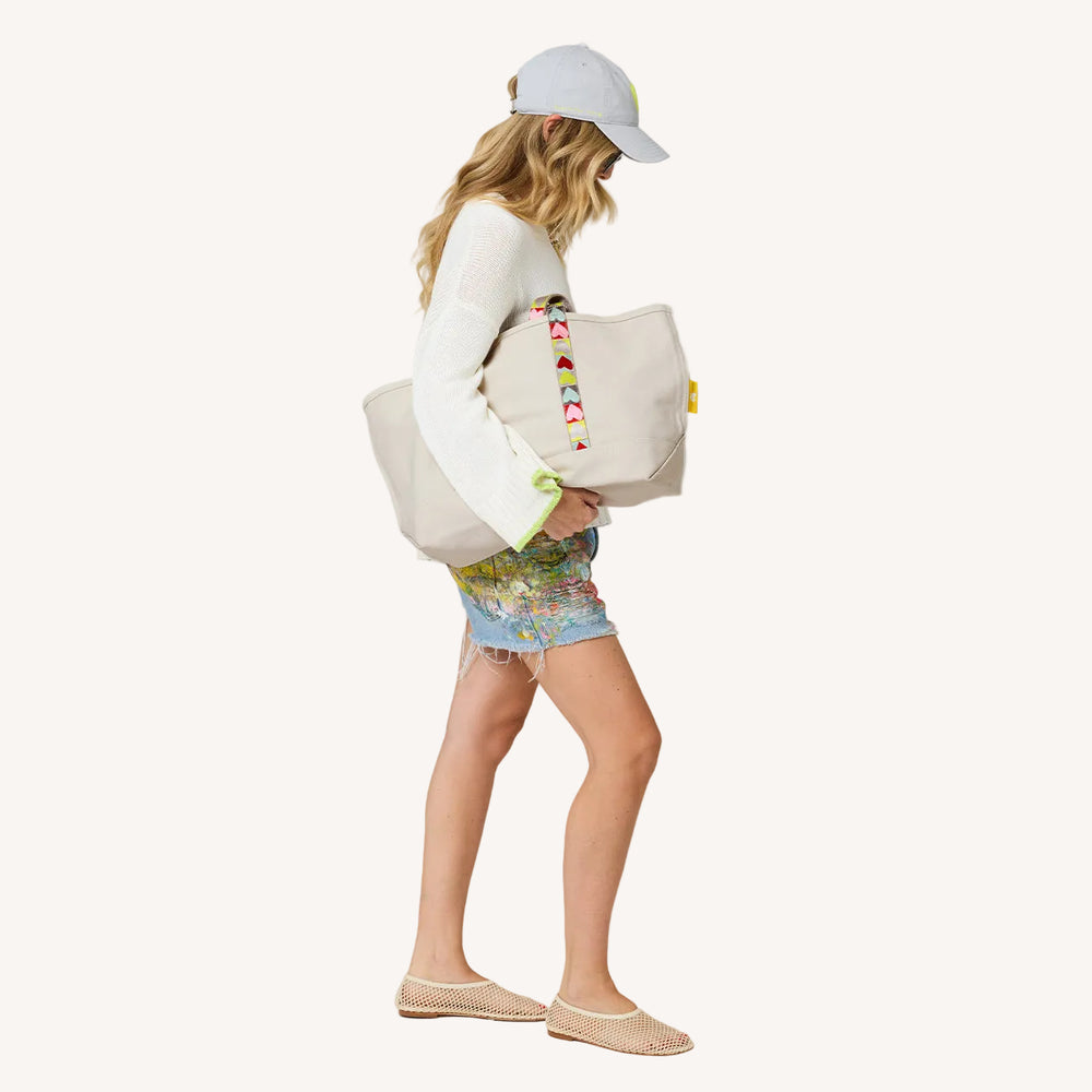 Love brigade multicolor tote in 100% cotton canvas - Shop women's cute tote bags by Kerri Rosenthal