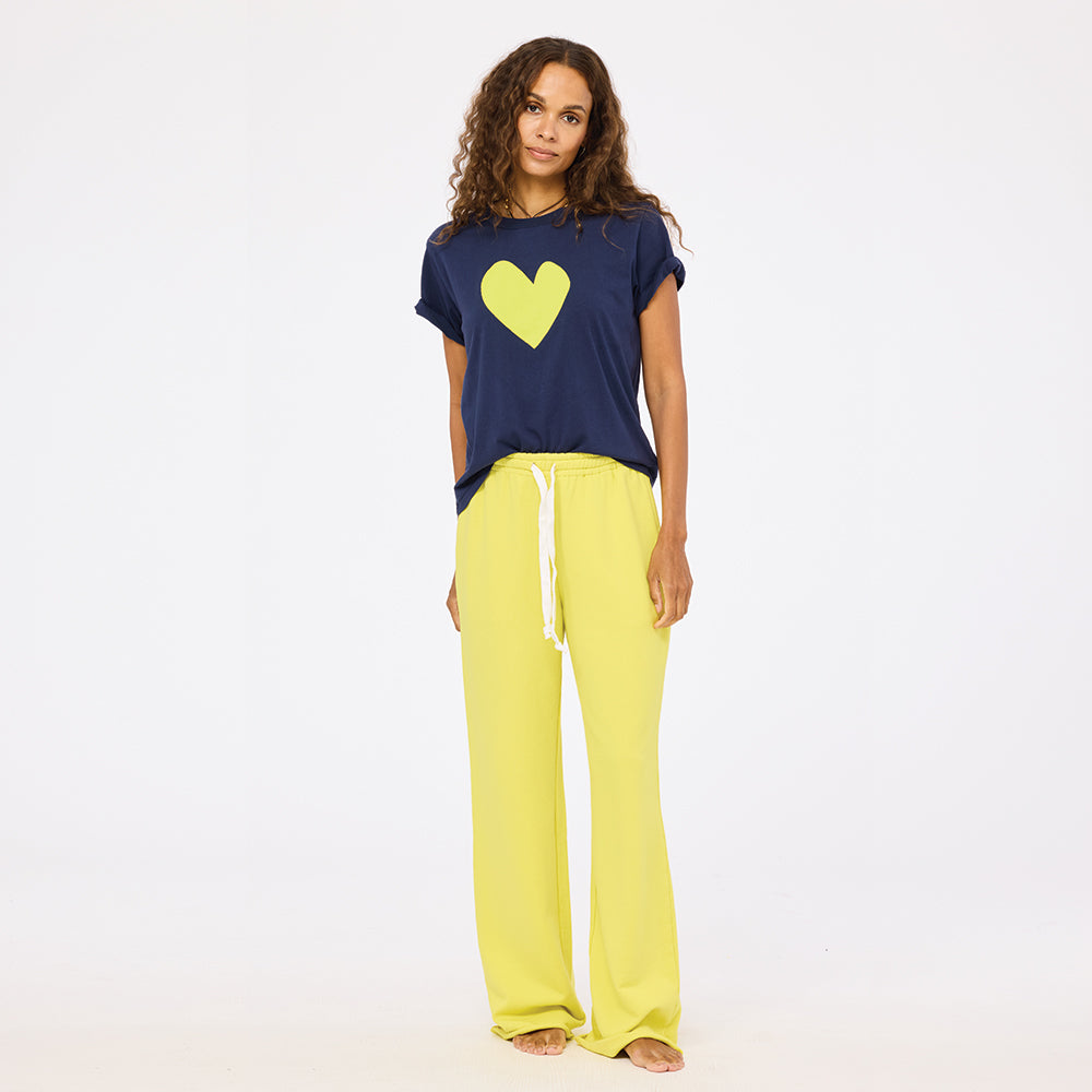Suke indigo blue imperfect heart t shirt in 100% cotton - Shop women's cute graphic tees by Kerri Rosenthal