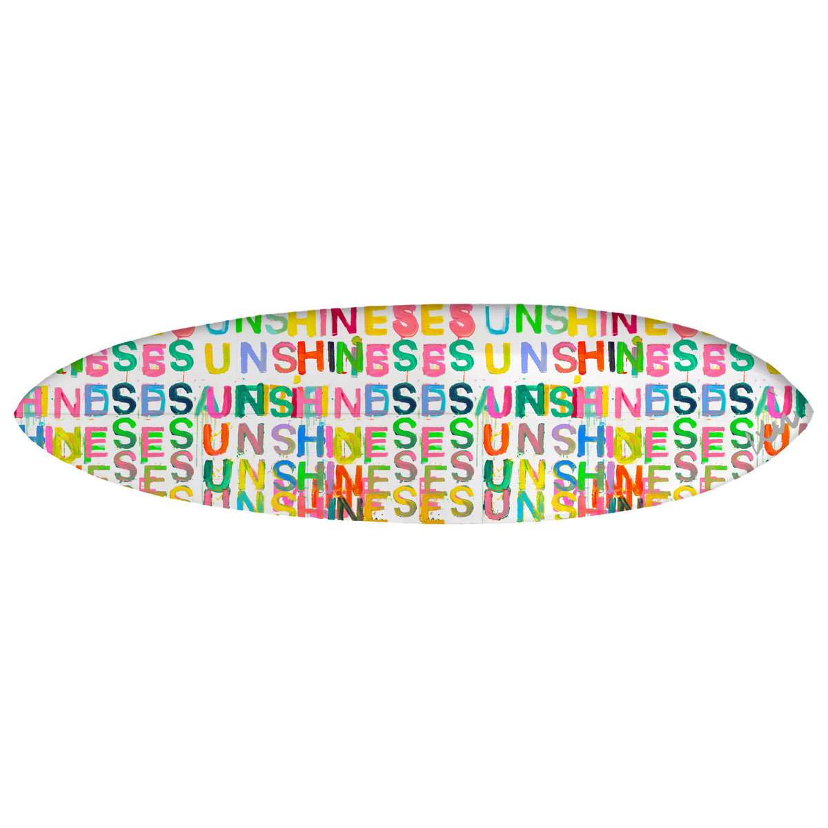 Featuring watertight plugs for easy hanging, this bold surfboard doubles as striking wall art.