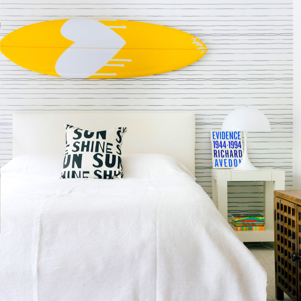 Drippy Heart Yellow Surfboard