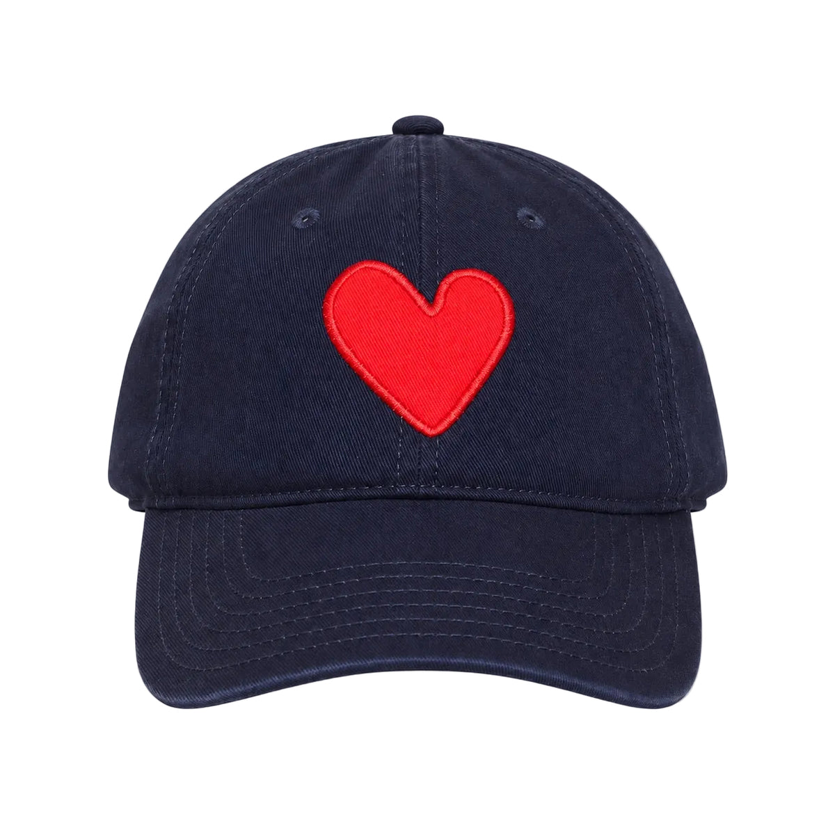 Navy baseball hat with red heart