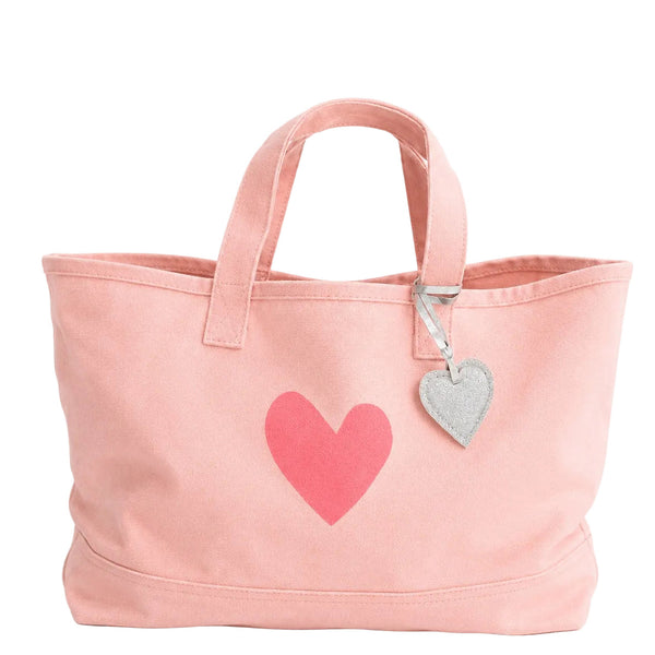Imperfect heart pink cotton tote -  Shop women's cute tote bags by Kerri Rosenthal.
