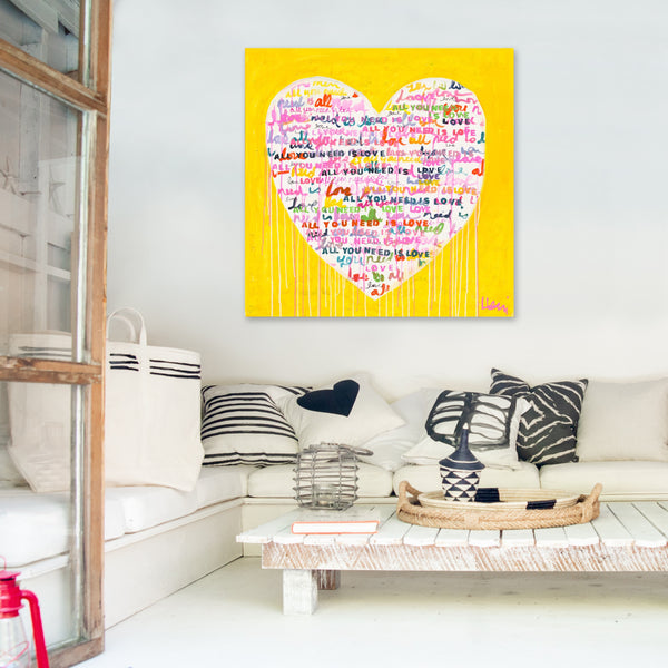 アート・デザイン・音楽 Love streams : Visual book works Love Is All You Need Colorful Wall Word Artwork – KERRI ROSENTHAL
