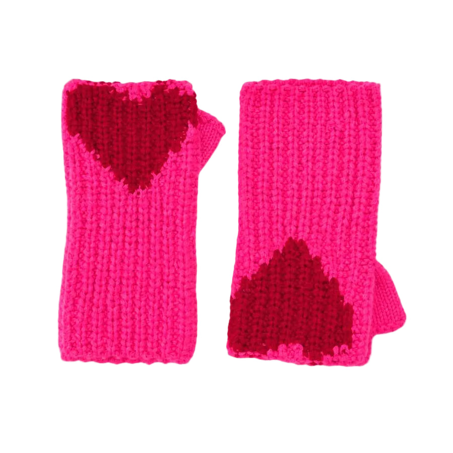 Loved Cashmere Smittens in pink with red hearts