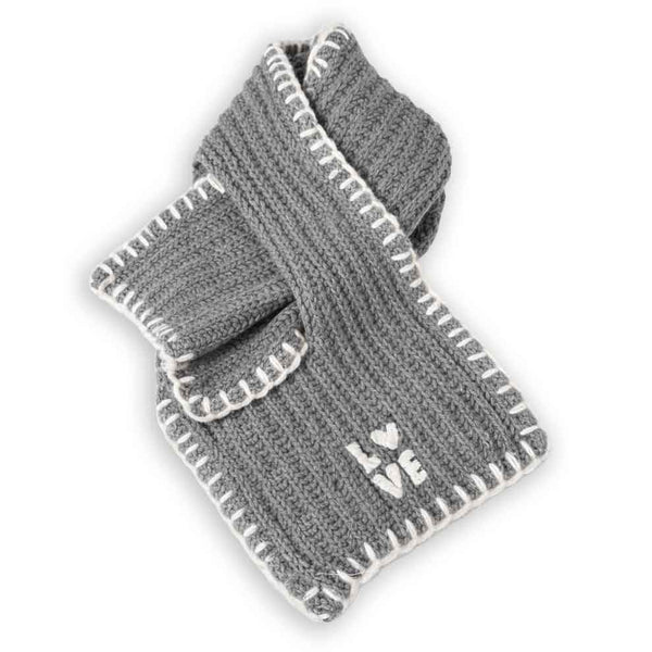 Loved Squared Loop Scarf in Smoke gray, looped.