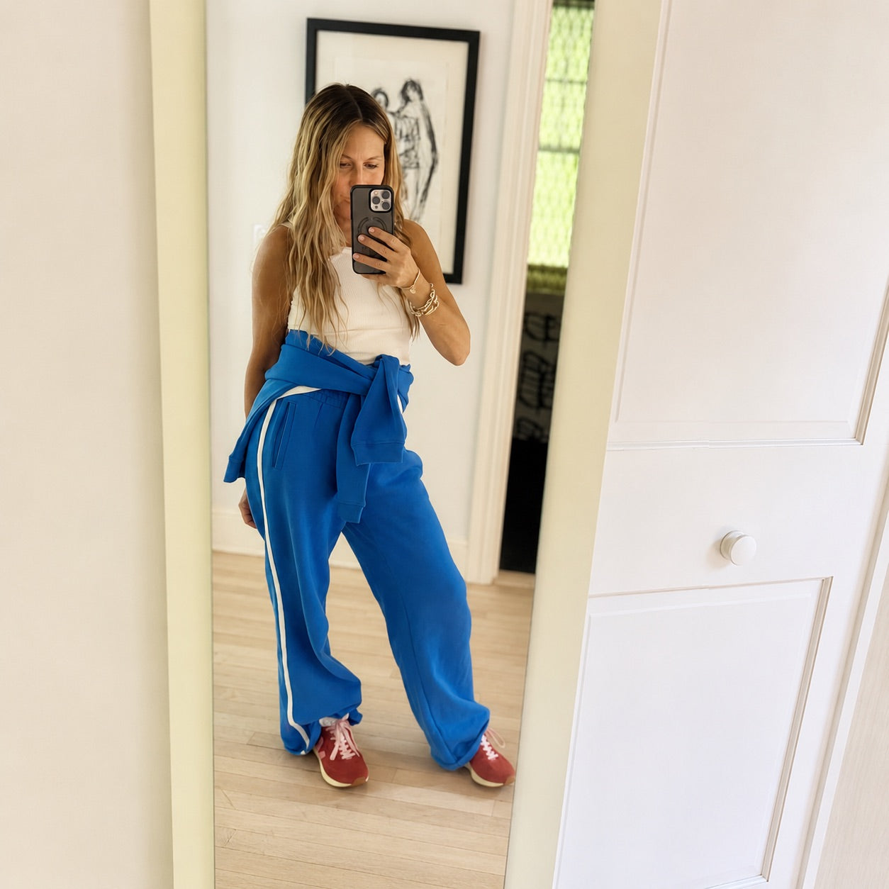 SALSATION サルセーション Polso Pants ブルーデニム XS Weekend Palazzo Sweatpant, Electric Blue | Kerri Rosenthal – KERRI