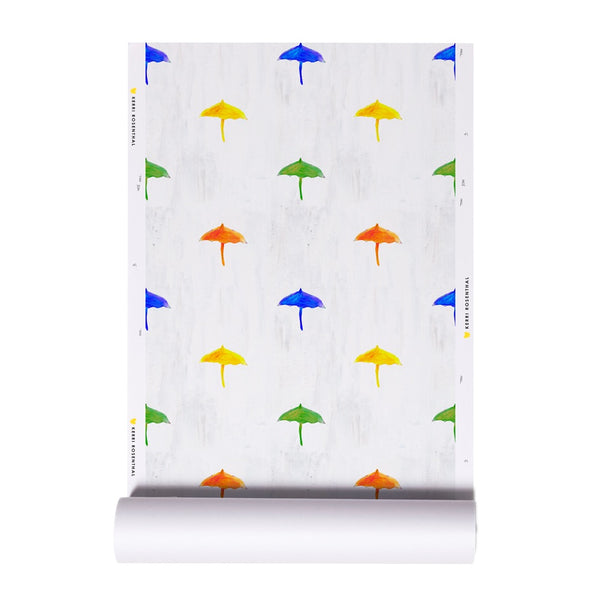 Parasol multicolor wallpaper made on standard clay-coated ground by Kerri Rosenthal