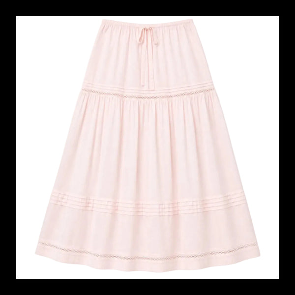 Vacance Cotton Pink Maxi Skirt – KERRI ROSENTHAL