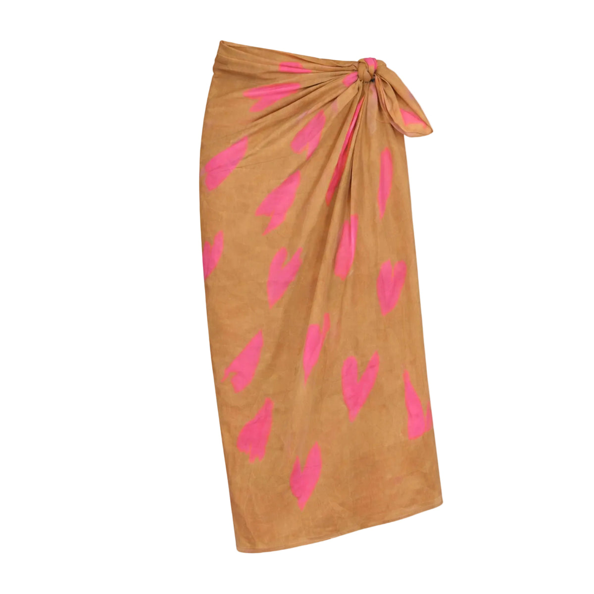 Ikat heart pink sarong wrap skirt in 100% cotton poplin - Shop women's cute beachwear sarongs by Kerri Rosenthal
